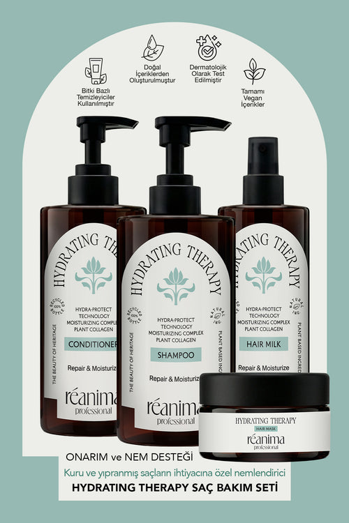 Hydrating Therapy Onarıcı Şampuan Saç Kremi Nemlendirici Maske Durulanmayan Saç Sütü Dörtlü Set