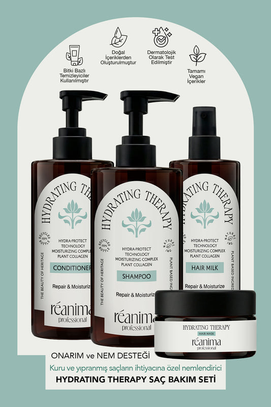 Hydrating Therapy Onarıcı Şampuan Saç Kremi Nemlendirici Maske Durulanmayan Saç Sütü Dörtlü Set