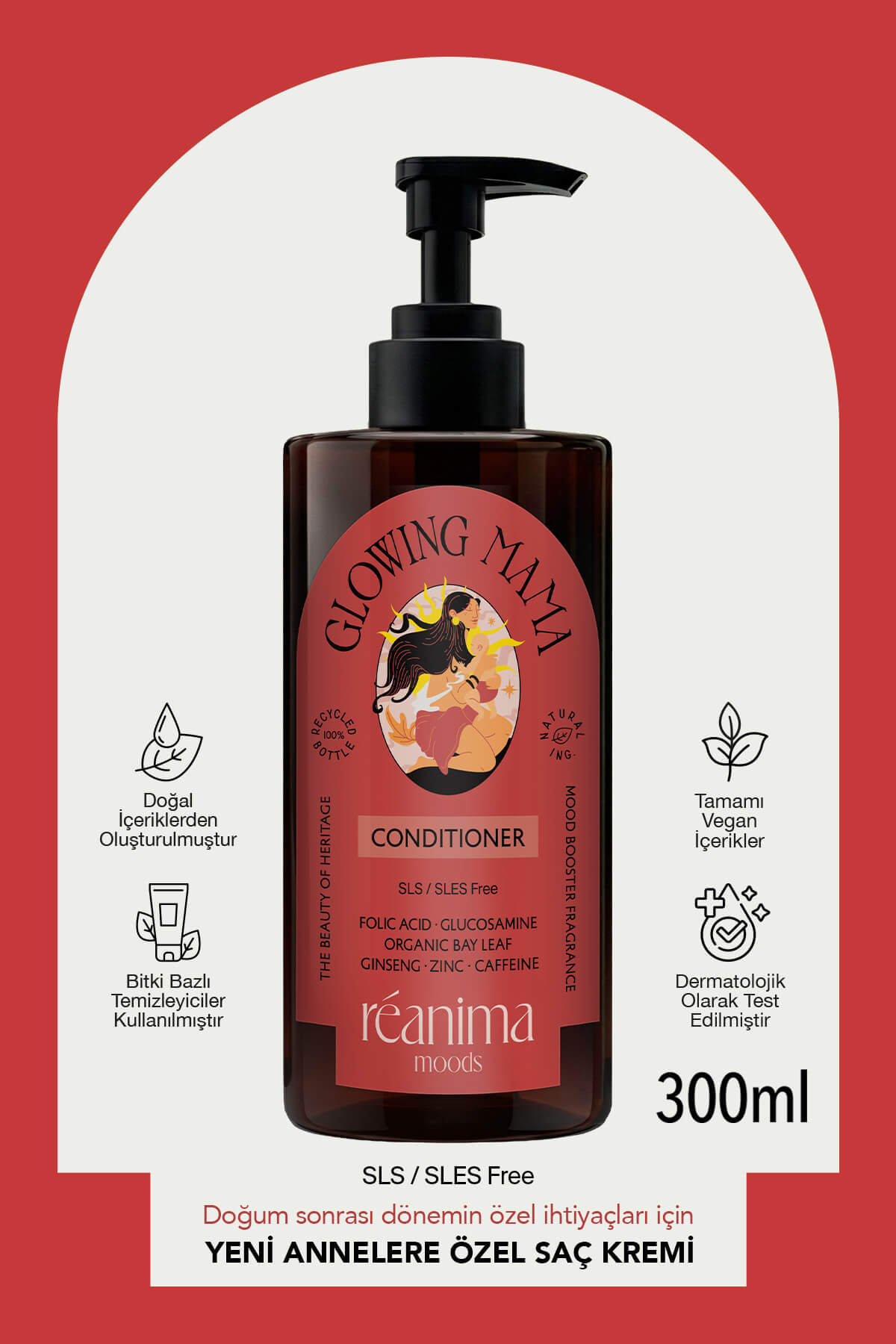 Glowing Mama Yeni Anneler İçin Geliştirilmiş Besleme Ve Nemlendirme Sağlayan Onarıcı Saç Kremi