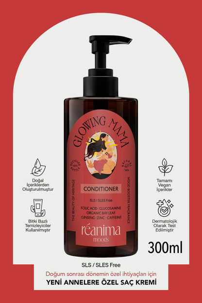Glowing Mama Yeni Annelere Özel Onarıcı Şampuan Saç Kremi Tonik Üçlü Bakım Seti