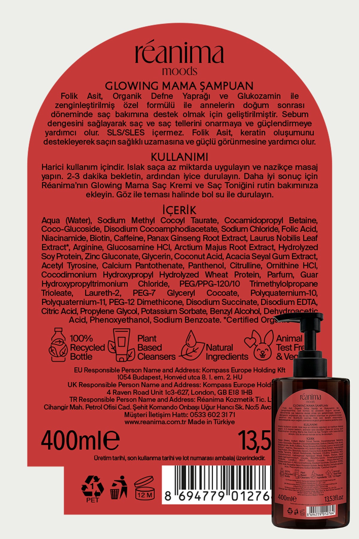 Glowing Mama Doğum Sonrası İhtiyaçları İçin Formüle Edilmiş Dökülme Karşıtı Saç Bakım Şampuanı