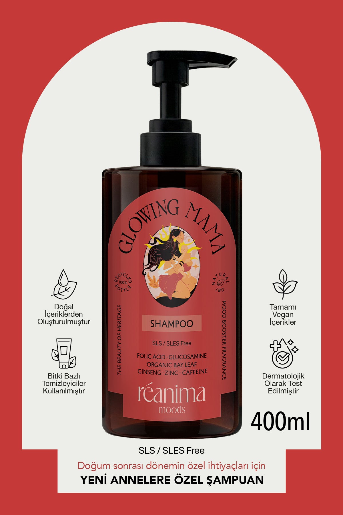 Glowing Mama Doğum Sonrası İhtiyaçları İçin Formüle Edilmiş Dökülme Karşıtı Saç Bakım Şampuanı