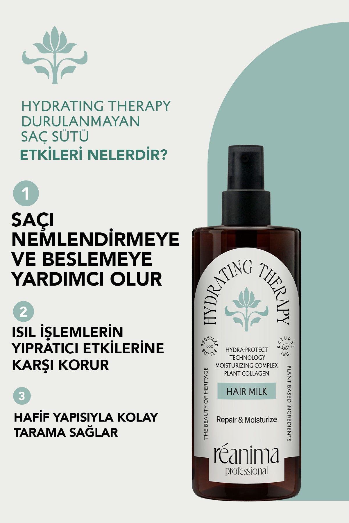 Hydrating Theraphy Hasarlı Saçlar İçin Bakım Sağlayan Durulanmayan Nemlendirici Saç Sütü