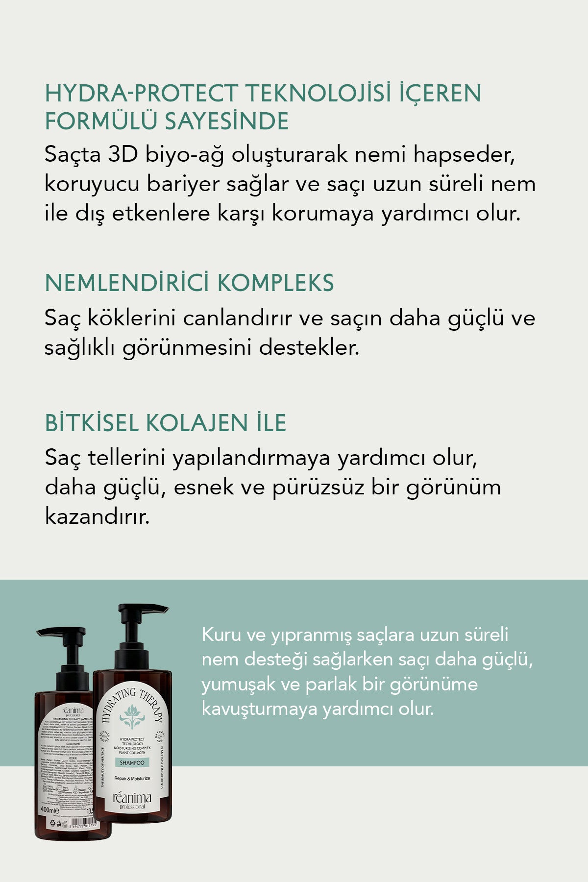 Hydrating Theraphy Zayıf Saçların Nem Kazanmasına Yardımcı Onarıcı Nemlendiren Saç Bakım Şampuanı
