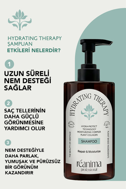 Hydrating Therapy Onarıcı Şampuan Saç Kremi Nemlendirici Maske Durulanmayan Saç Sütü Dörtlü Set