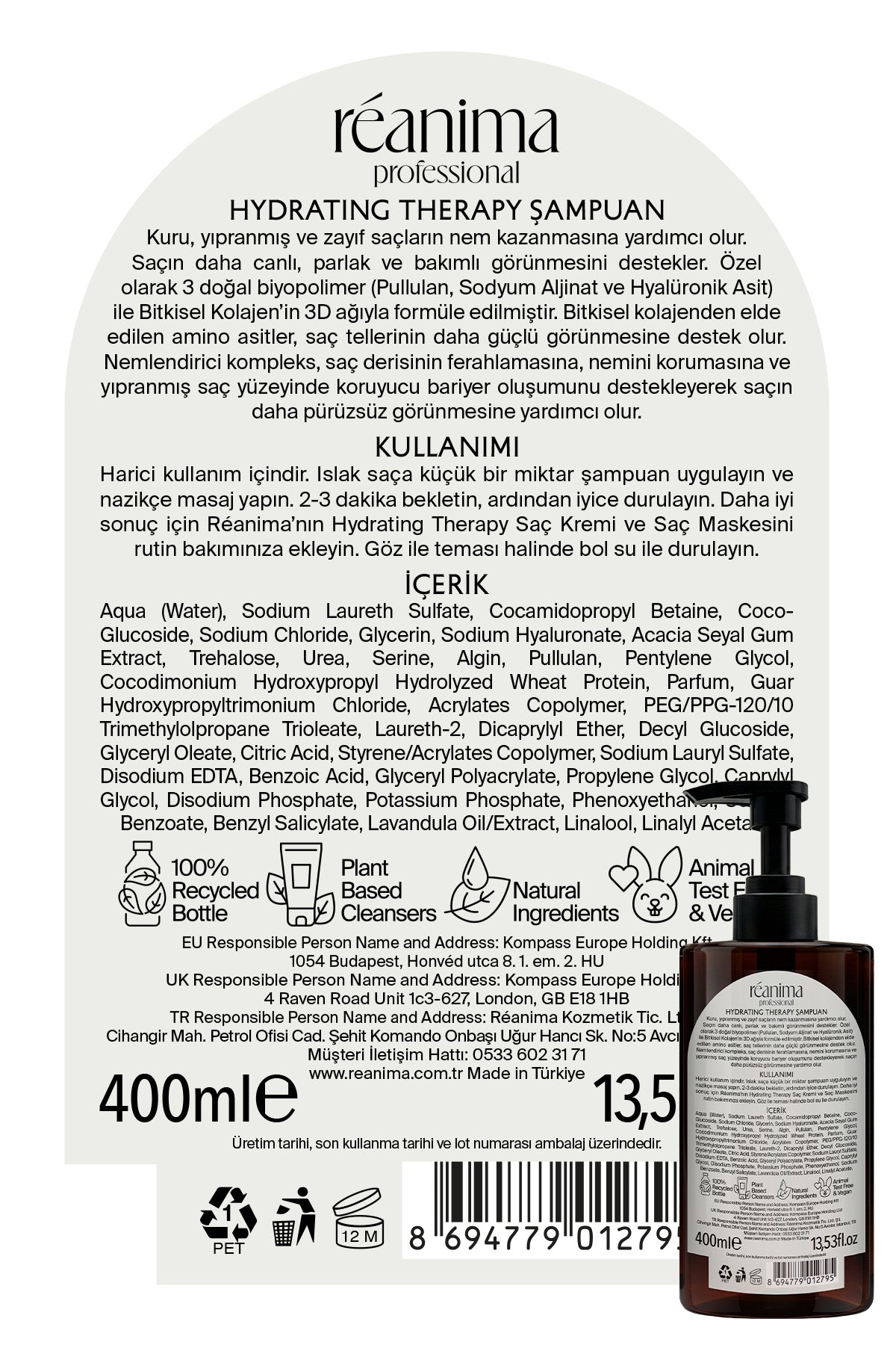 Hydrating Theraphy Zayıf Saçların Nem Kazanmasına Yardımcı Onarıcı Nemlendiren Saç Bakım Şampuanı