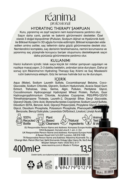Hydrating Theraphy Zayıf Saçların Nem Kazanmasına Yardımcı Onarıcı Nemlendiren Saç Bakım Şampuanı