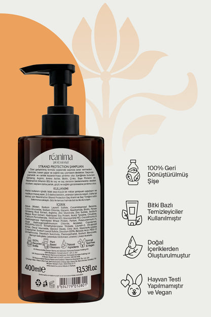 Strand Protection Saçı Besleyeci Sağlıklı Uzamayı Destekleyen Dökülme Karşıtı Saç Bakım Şampuanı