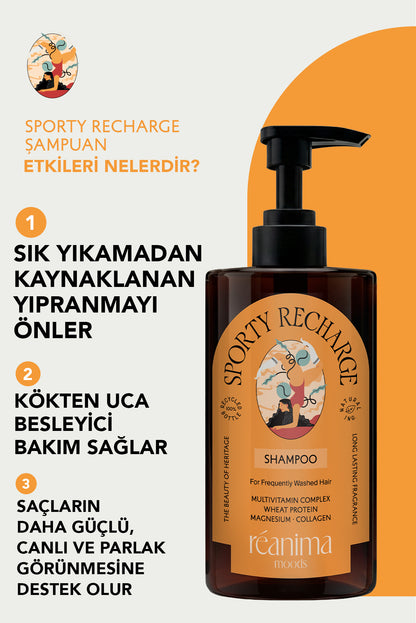 Sporty Recharge Sık Yıkama Ve Spor Sonrası İçin Güçlendirici Saç Bakım Şampuanı