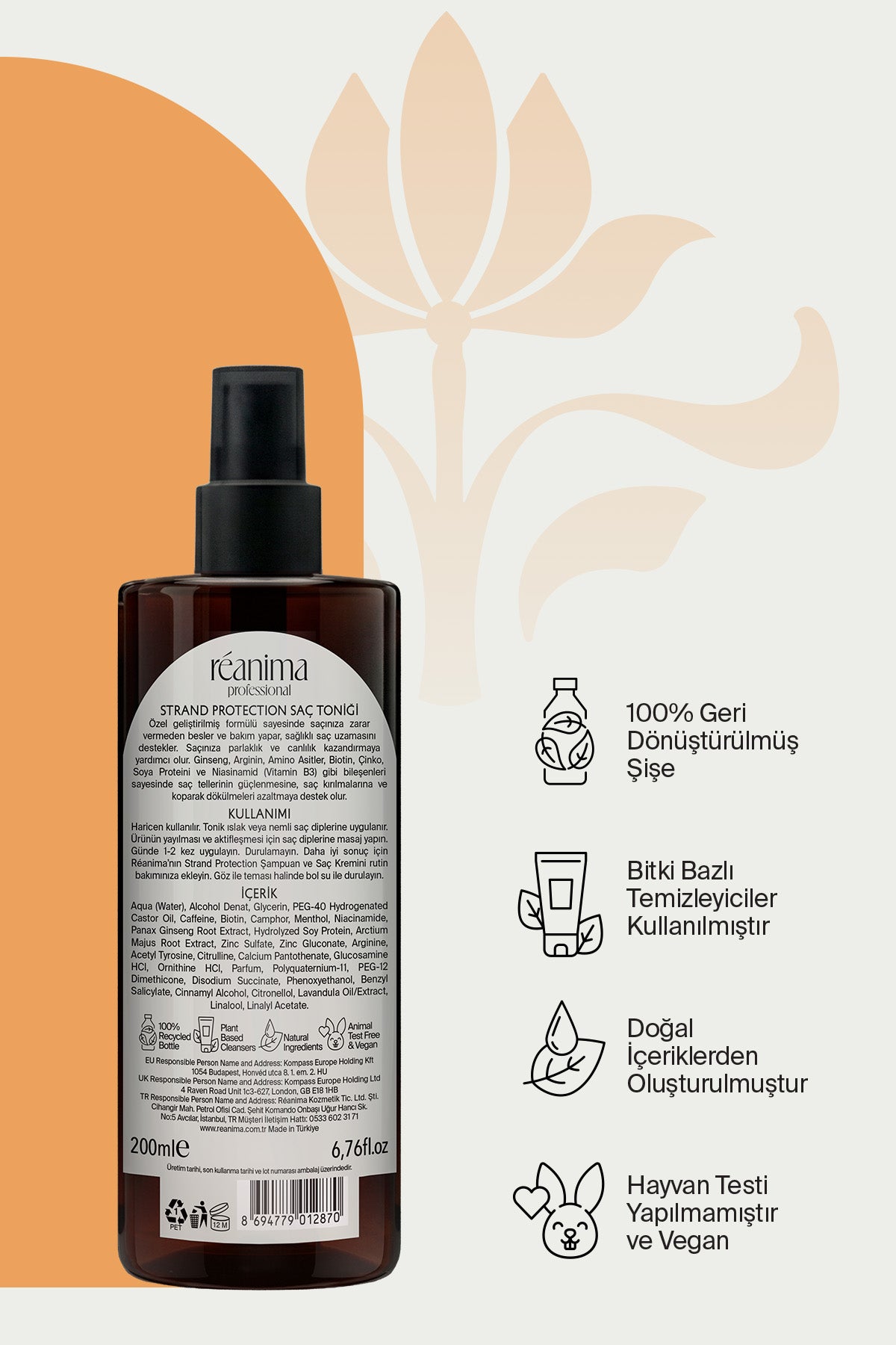 Strand Protection Saç Dökülmesini Azaltmaya Yardımcı Dökülme Karşıtı Durulanmayan Saç Bakım Toniği