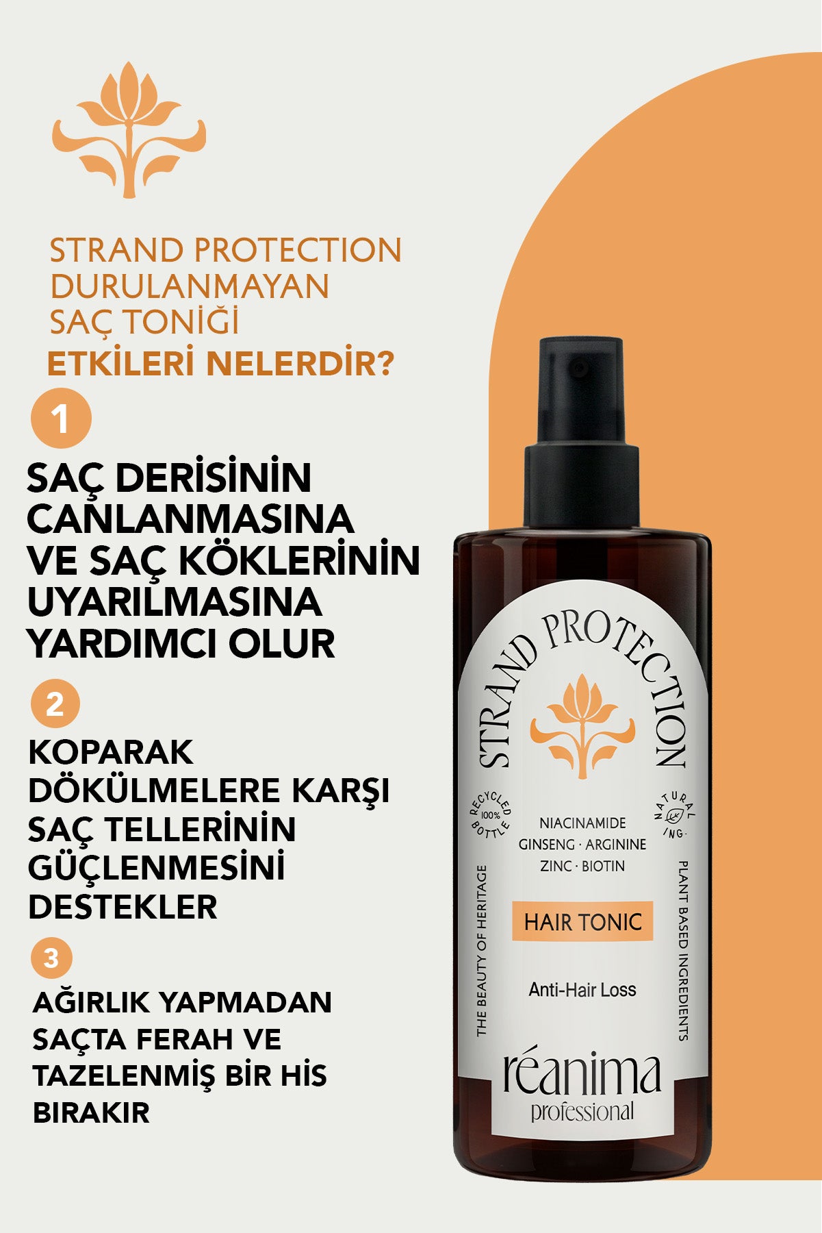 Strand Protection Saç Dökülmesini Azaltmaya Yardımcı Dökülme Karşıtı Durulanmayan Saç Bakım Toniği