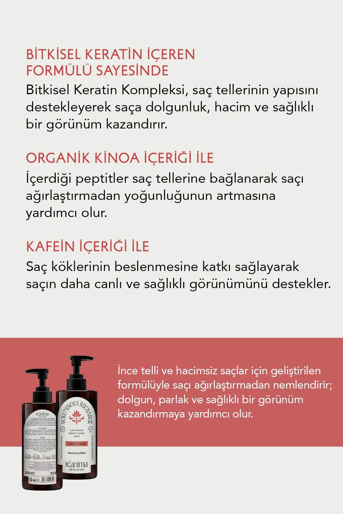 Voluminous Recharge Saçları Hacimlendiren Ve Güçlendirmeye Yardımcı Dolgunlaştırıcı Saç Bakım Kremi