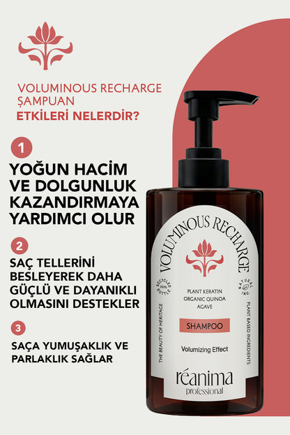Voluminous Recharge Sönük Cansız Saçları Dolgunlaştırmaya Yardımcı Hacimlendirici Saç Bakım Şampuanı