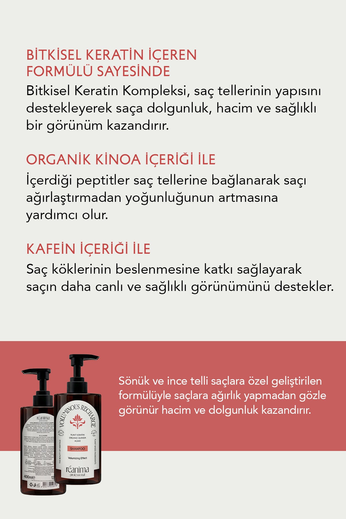 Voluminous Recharge Sönük Cansız Saçları Dolgunlaştırmaya Yardımcı Hacimlendirici Saç Bakım Şampuanı