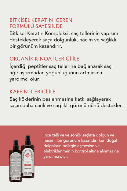 Voluminous Recharge Saça Hacim Veren Dolgunluk Kazandıran Hacimlendirici Durulanmayan Saç Toniği